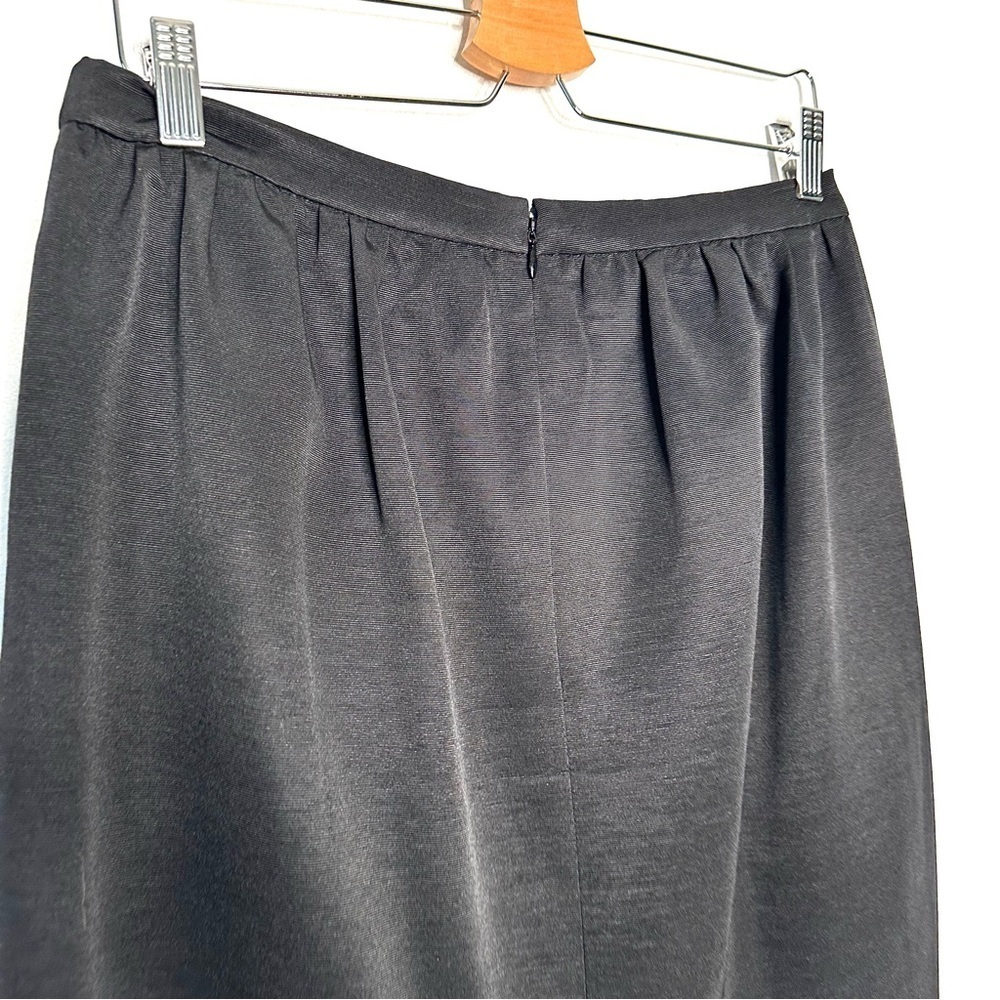 J.Crew | Black Long Pencil Skirt In Faille Size 10 - Picture 4 of 9